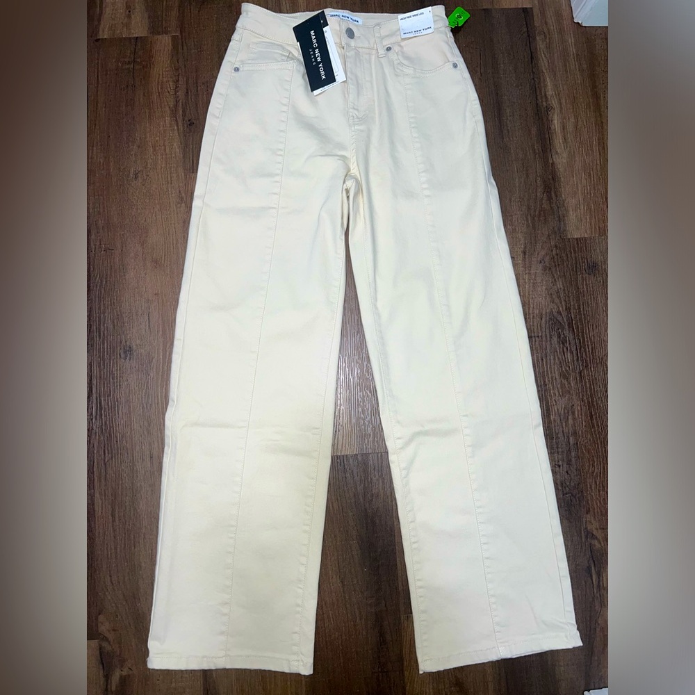 *sold*NWT Marc New York Jeans High Rise Wide Leg Off-White - Picture 1 of 11